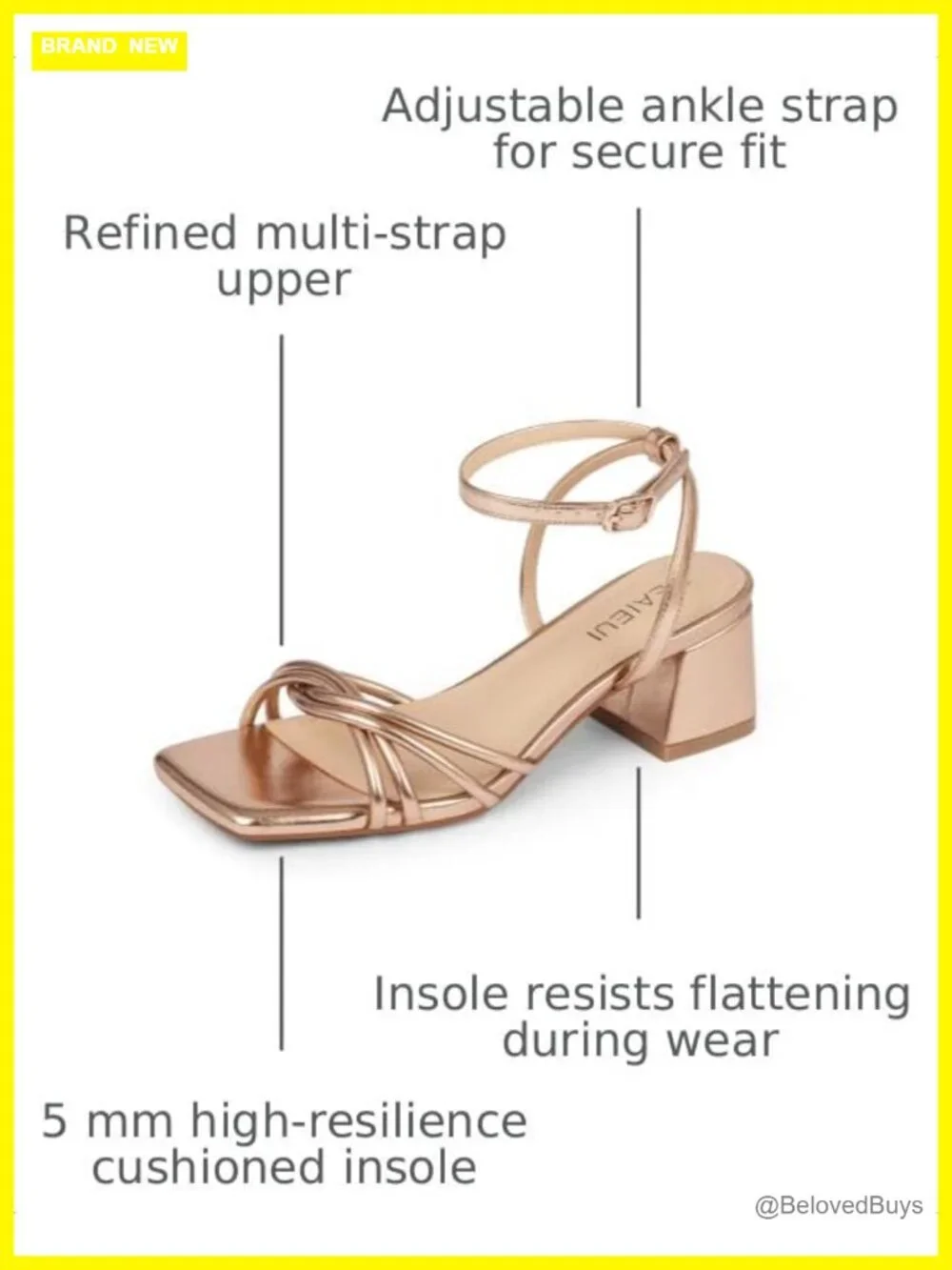 Strappy Square Toe Chunky Heel Sandals Women 2 Inch Block Heel